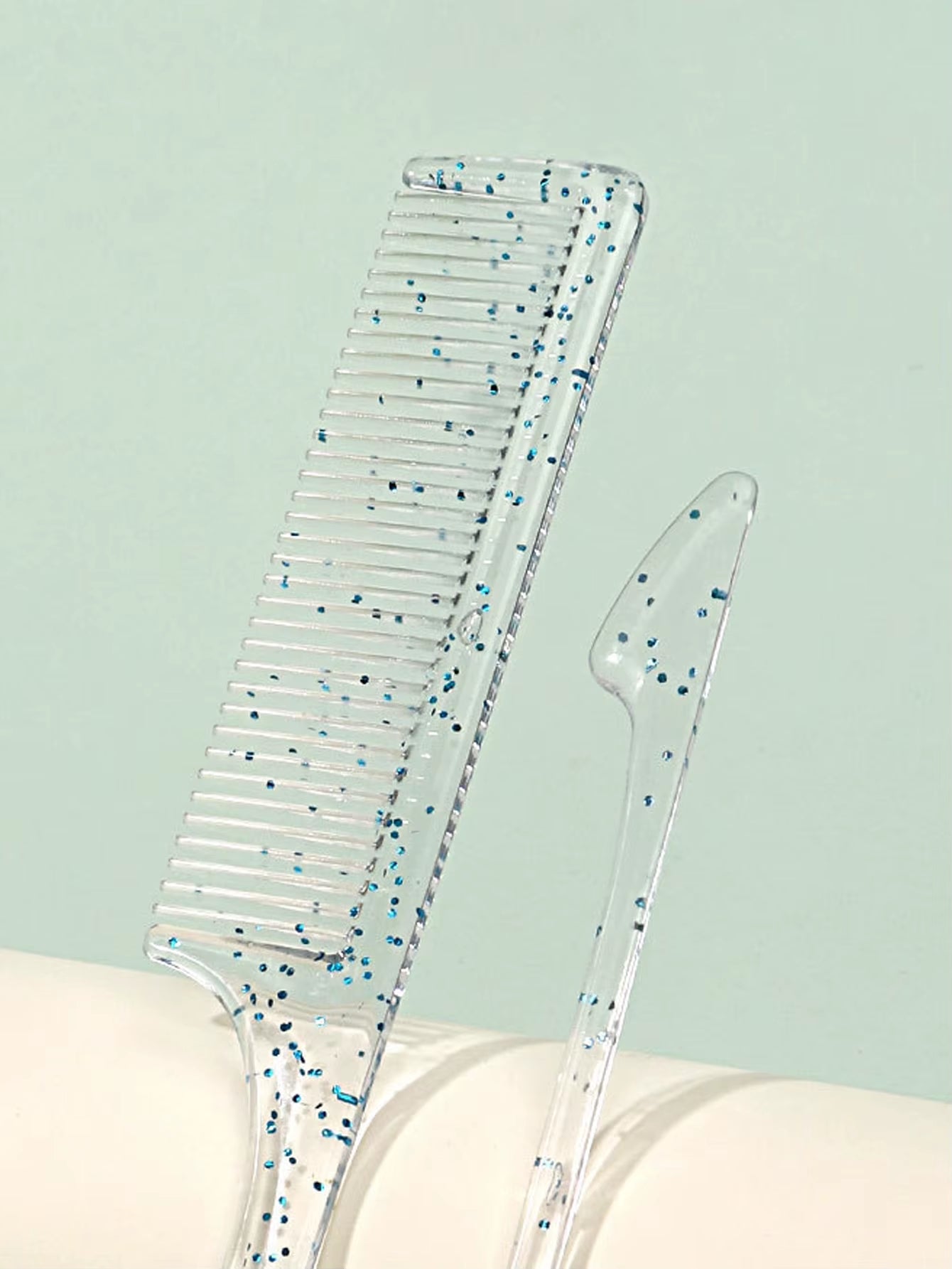 3-Piece Transparent Comb Set with Double-Sided Edge Control Brush Tear Brush and Pointed Tail Comb Special for Real Hair Wigs