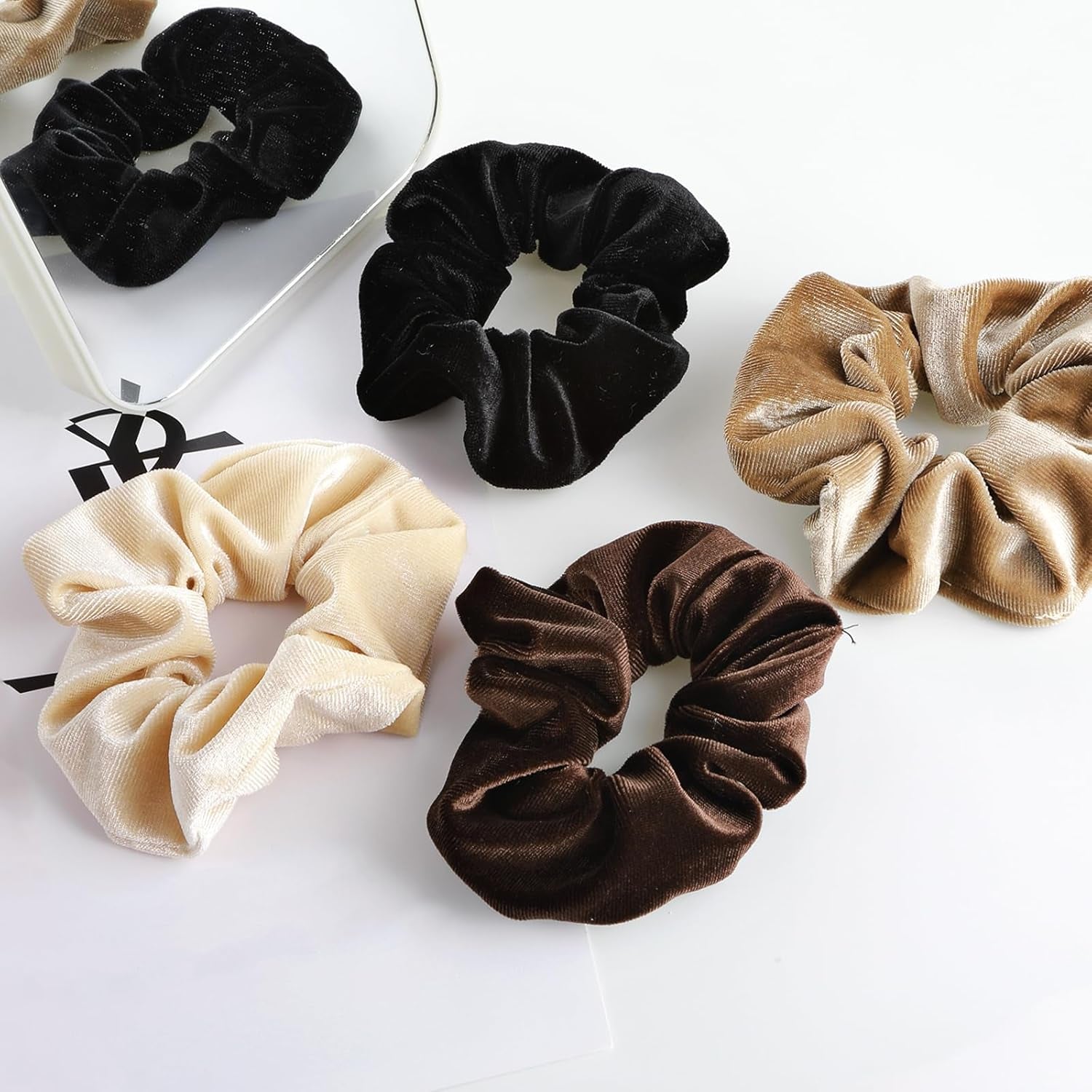 Large Scrunchies for Women 4Pcs Velvet Jumbo Scrunchies for Hair Soft Ponytail Holder Cute Colors Elastic Hair Bands Fashion Bulk Hair Ties for Teens Girls Thick Curly Thin Fine Hair Valentine'S Day