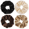 Large Scrunchies for Women 4Pcs Velvet Jumbo Scrunchies for Hair Soft Ponytail Holder Cute Colors Elastic Hair Bands Fashion Bulk Hair Ties for Teens Girls Thick Curly Thin Fine Hair Valentine'S Day