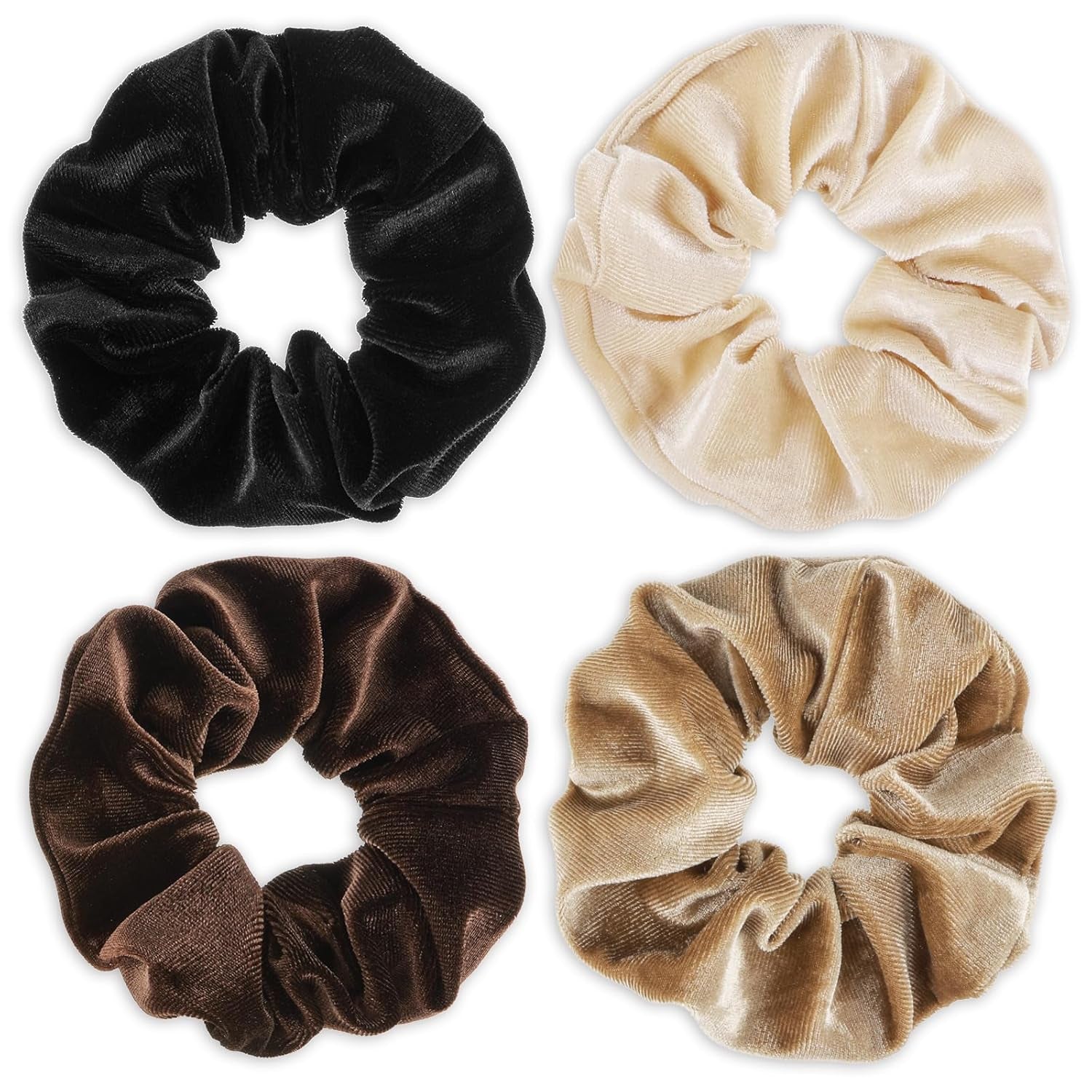 Large Scrunchies for Women 4Pcs Velvet Jumbo Scrunchies for Hair Soft Ponytail Holder Cute Colors Elastic Hair Bands Fashion Bulk Hair Ties for Teens Girls Thick Curly Thin Fine Hair Valentine'S Day