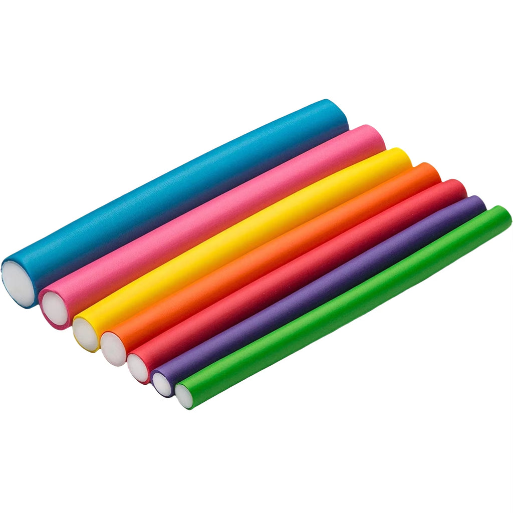 42-Pack Salon Heatless Flexible Hair Rollers Curlers 7" Soft Foam Flexi Twist Curling Rods for Short Long Hair Styling Tools