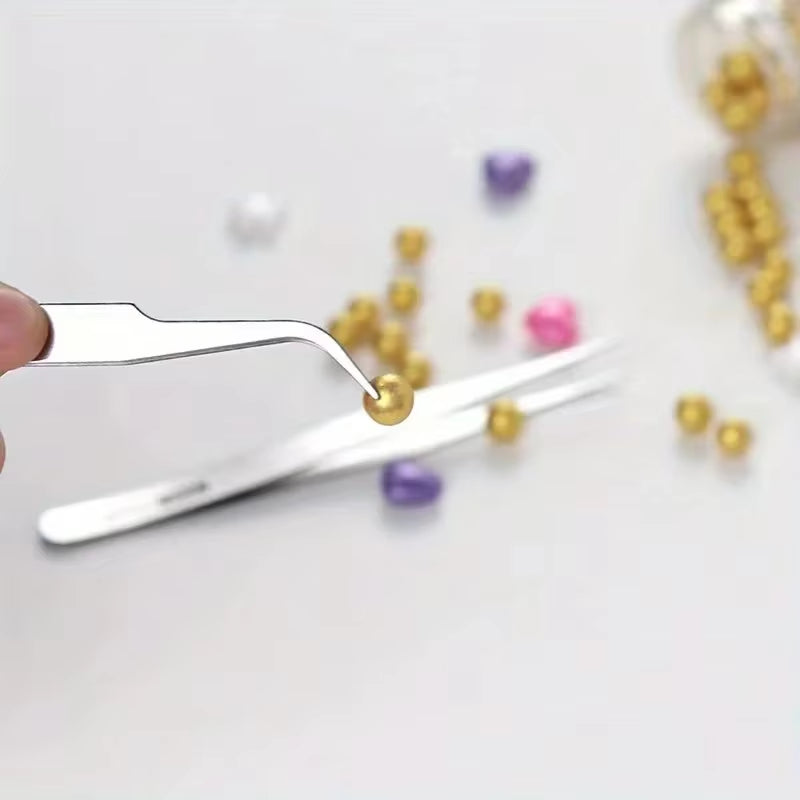 6-Piece Stainless Steel Tweezers Ts-15 Succulent Plant DIY Elbow Tweezers Gooi Tweezers Set