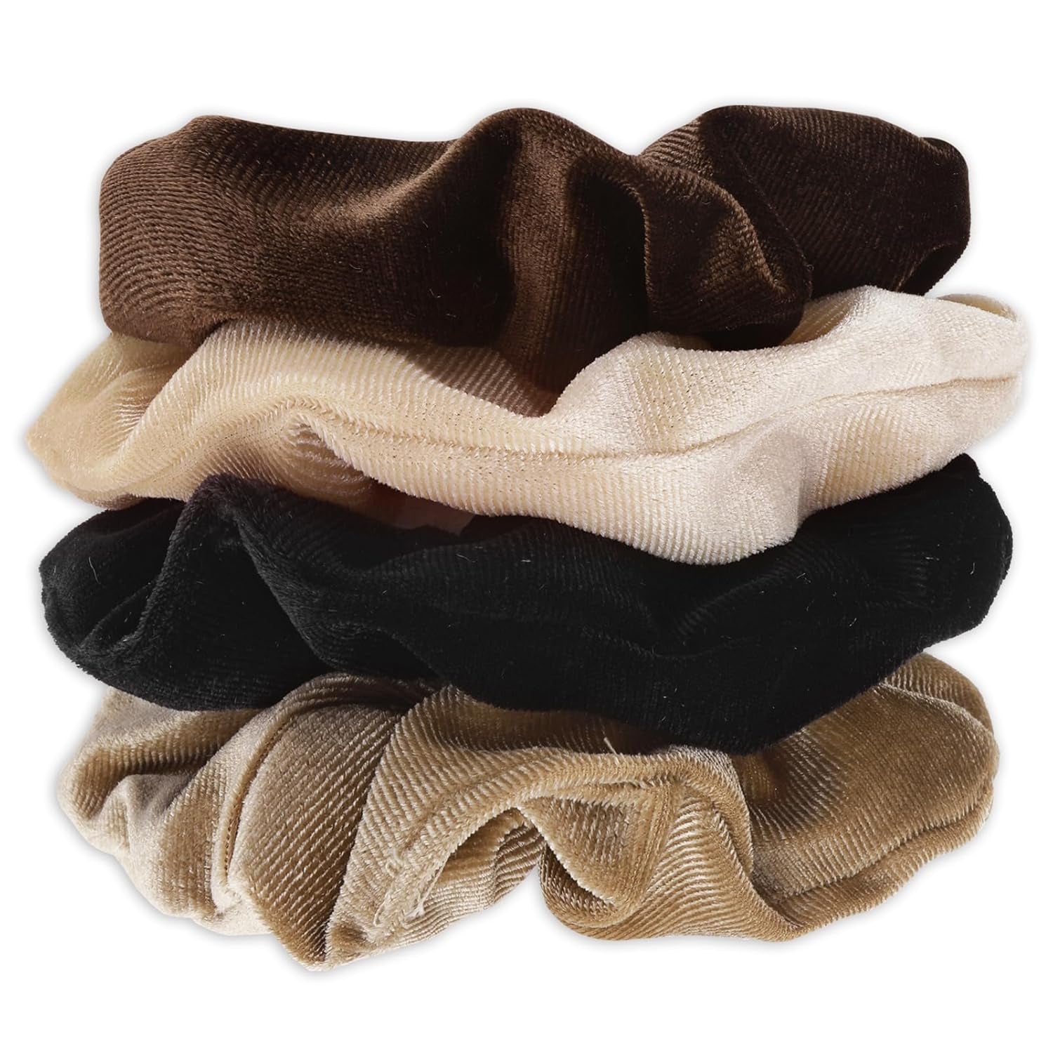 Large Scrunchies for Women 4Pcs Velvet Jumbo Scrunchies for Hair Soft Ponytail Holder Cute Colors Elastic Hair Bands Fashion Bulk Hair Ties for Teens Girls Thick Curly Thin Fine Hair Valentine'S Day