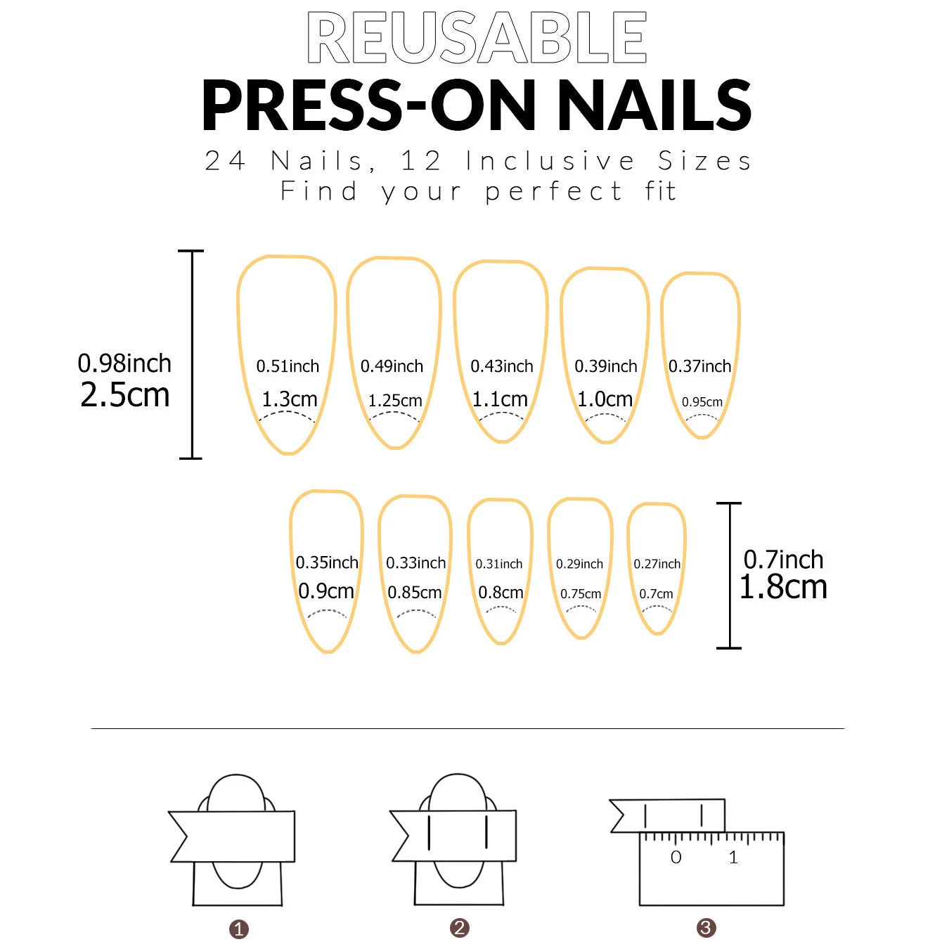 Press On Nails "24PCS"