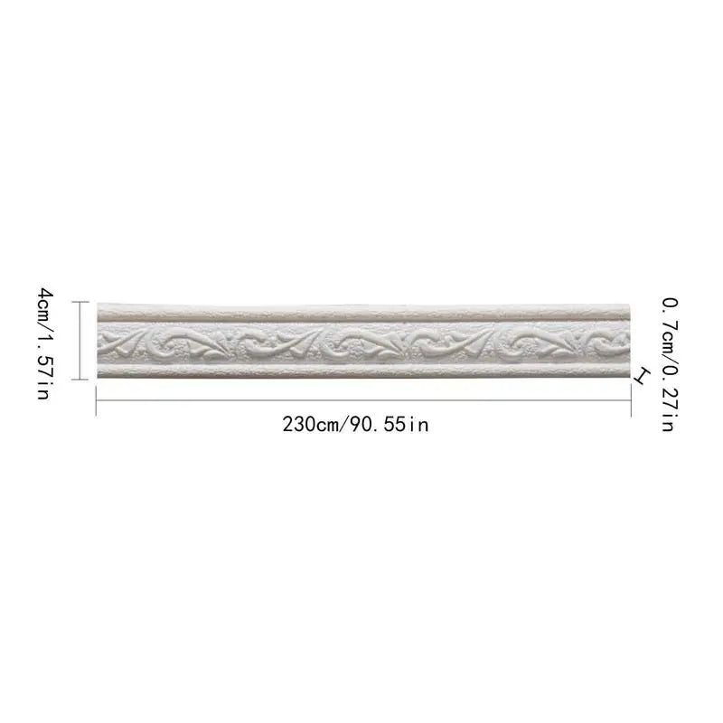 2.3m/Roll 3D Self-Adhesive Vinyl Wall Trim