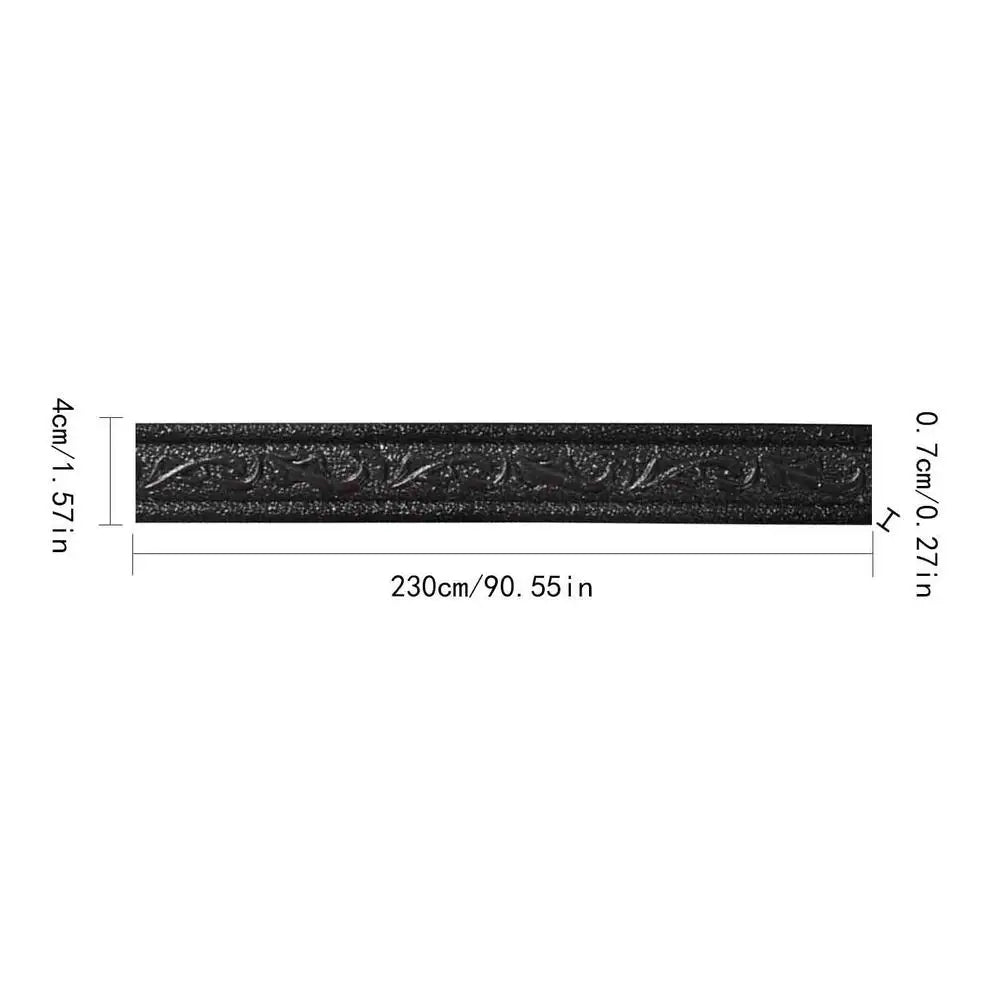 2.3m/Roll 3D Self-Adhesive Vinyl Wall Trim