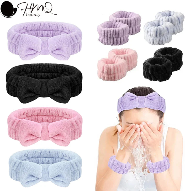 Skincare Headband & Wristband Set 3pcs