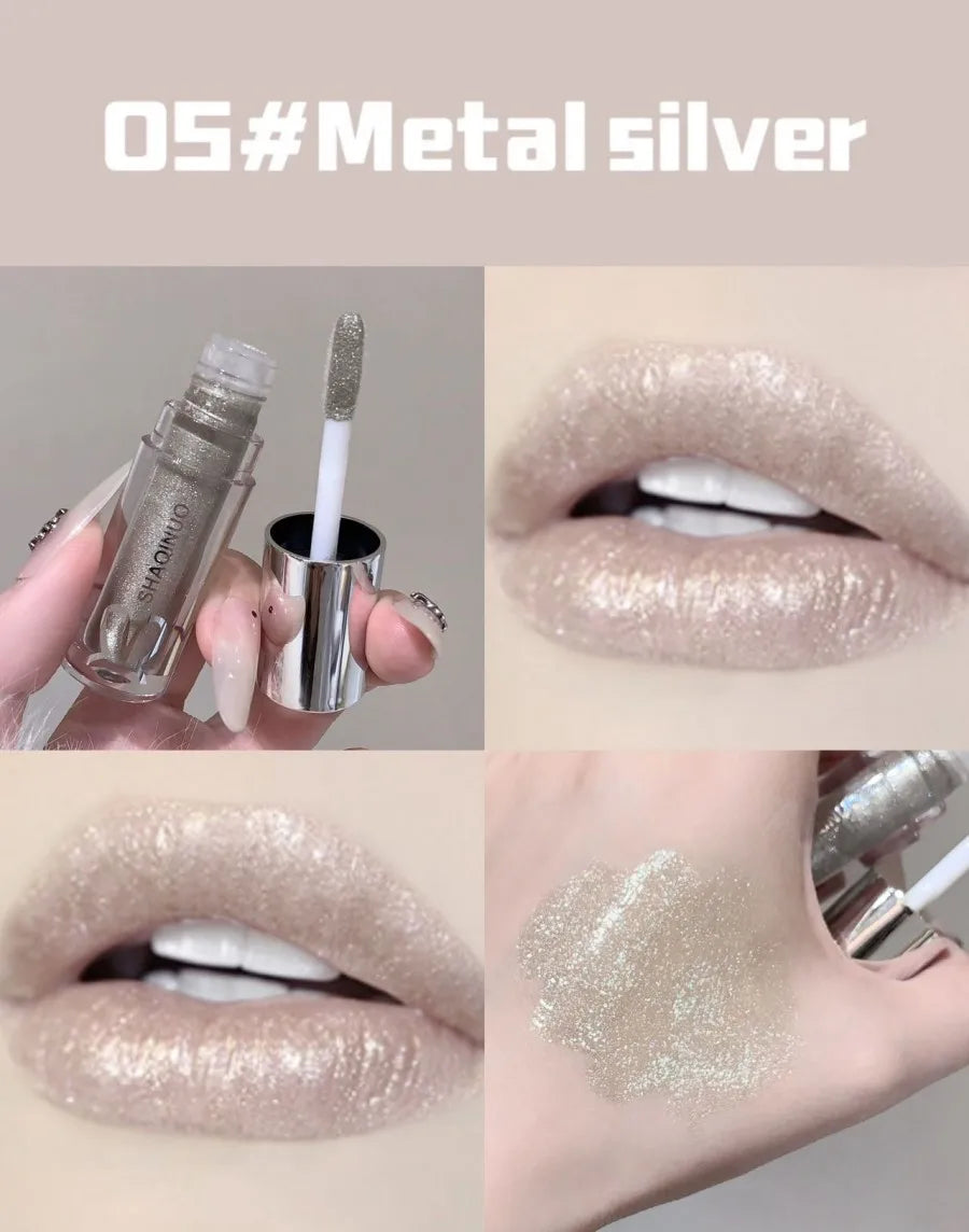 SHAQINUO  Black Silver Gray Lip Gloss