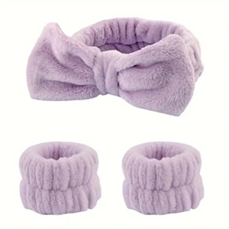 Skincare Headband & Wristband Set 3pcs