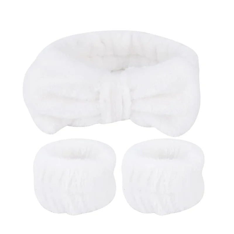 Skincare Headband & Wristband Set 3pcs
