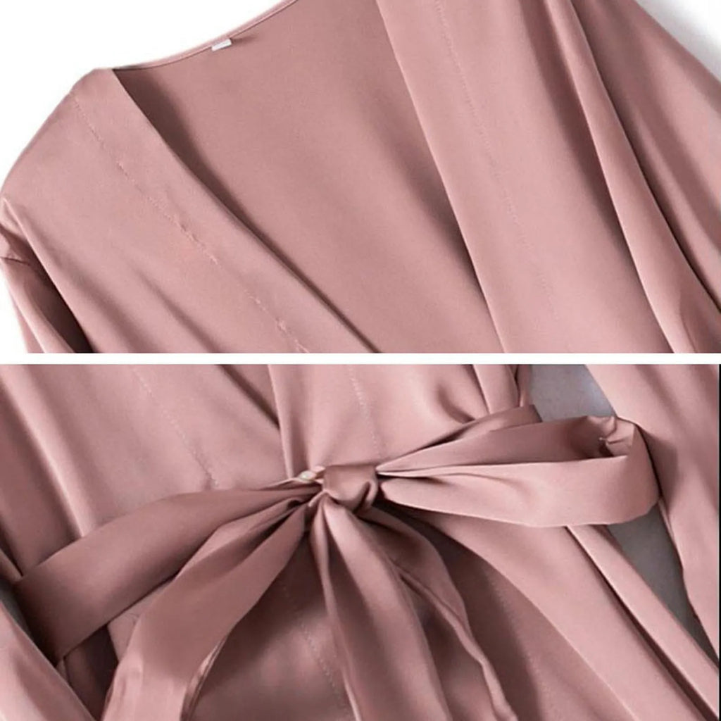 Women Satin Robe Set