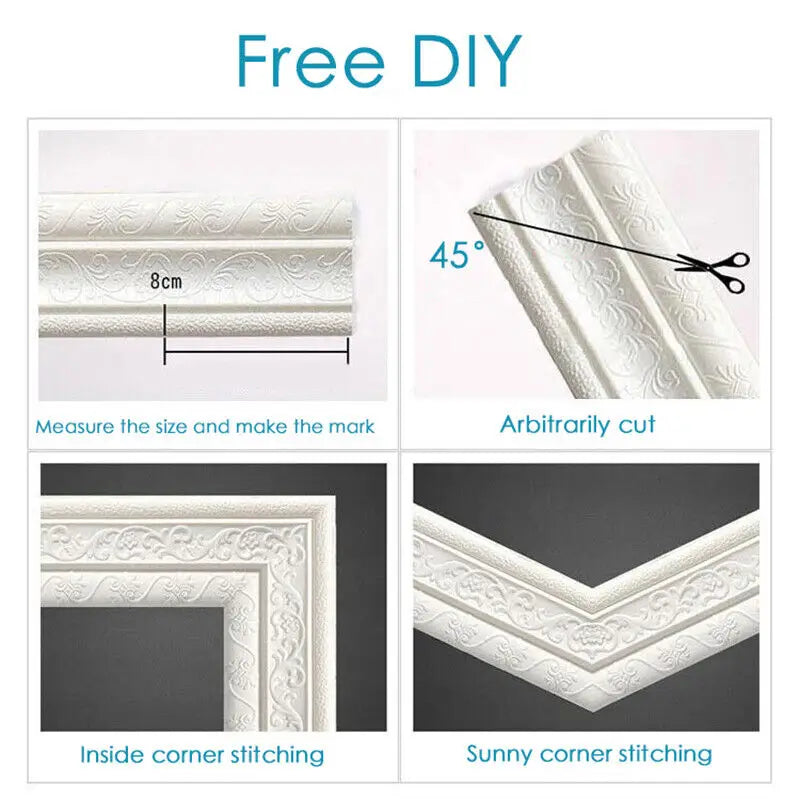 2.3m 3D Pattern Wall Trim