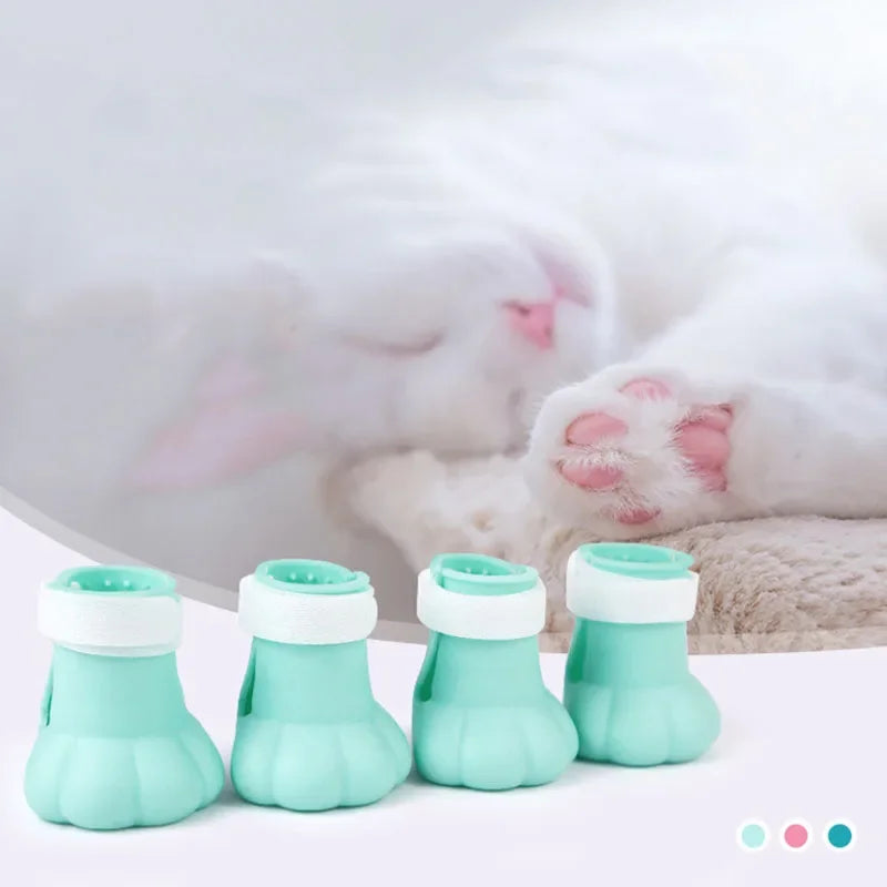 Anti-scratch Cat Foot Cover Shoes "4Pcs/Set"