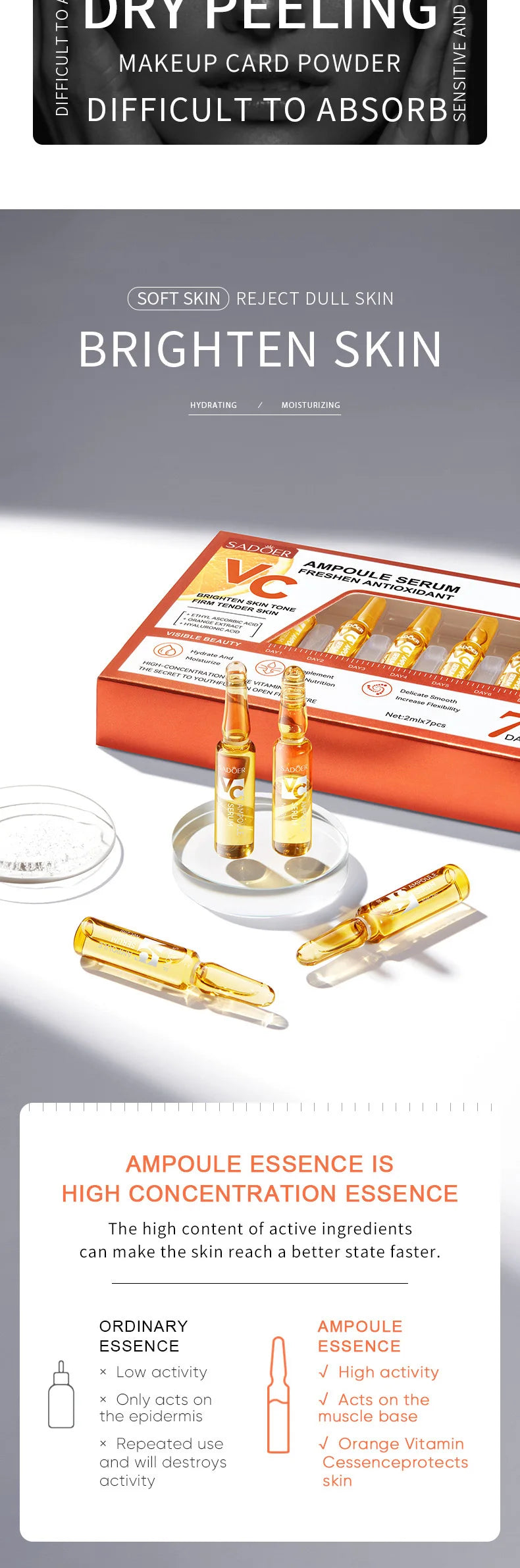 Vitamin C 24K Gold Hyaluronic Acid Serum "7pcs/Kit"