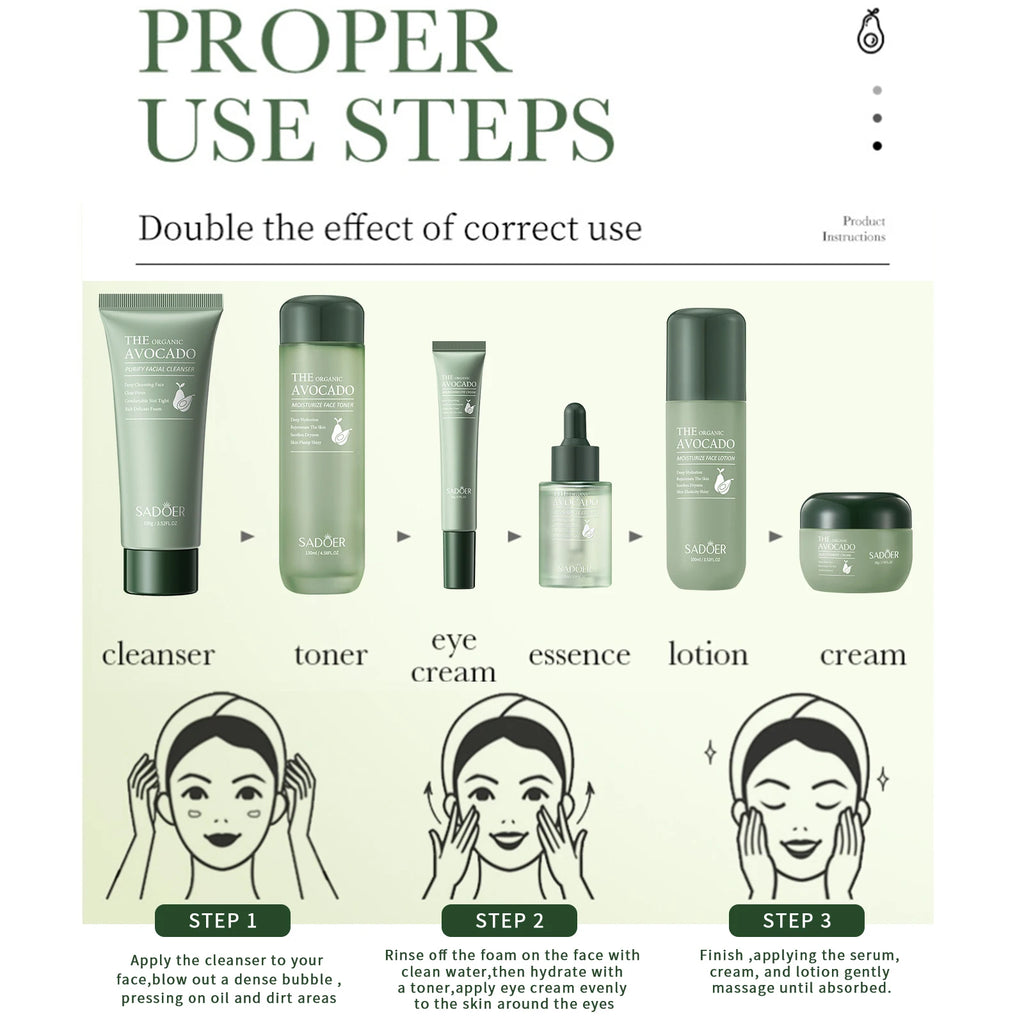 Avocado 6-In-1 Skin Care Set