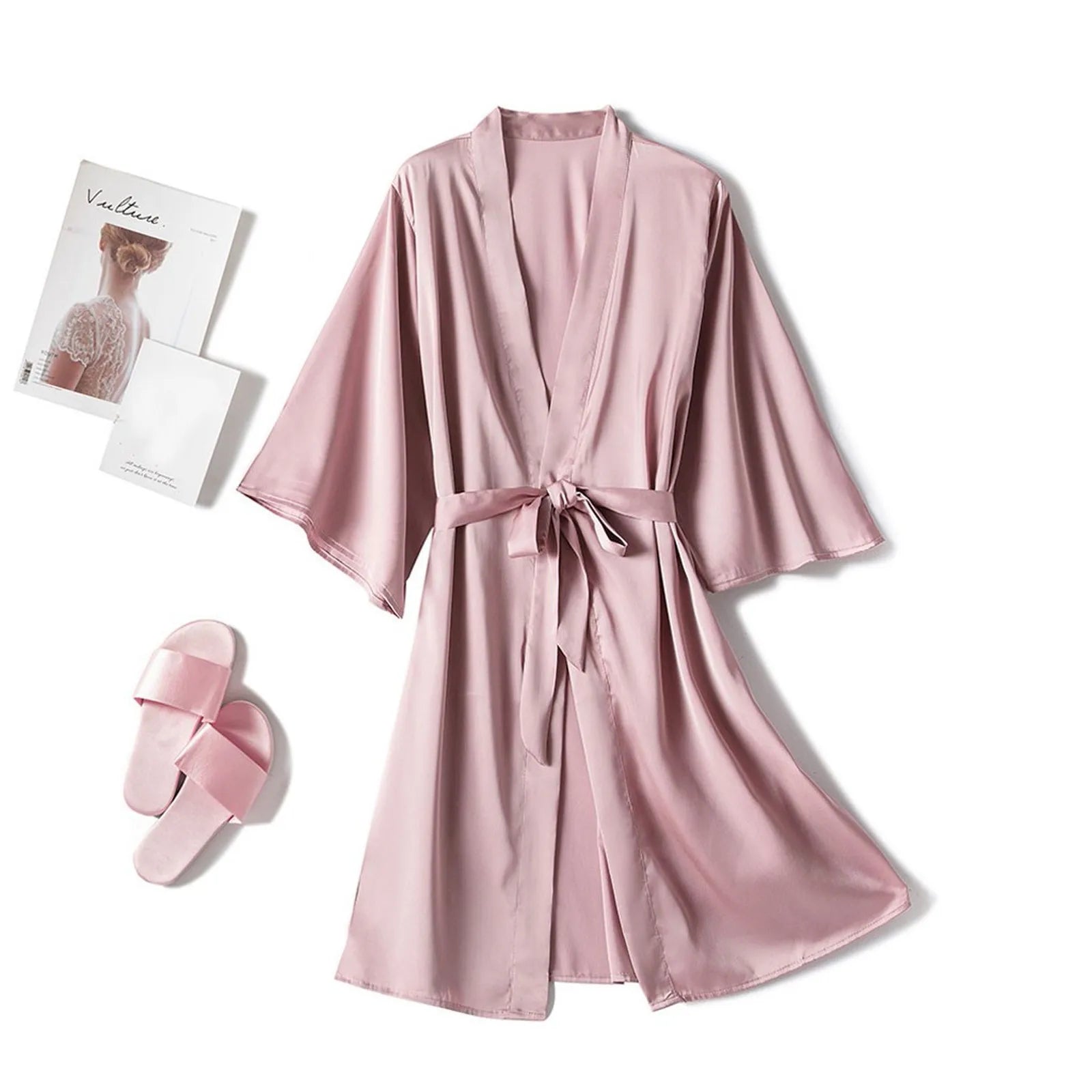 Women Satin Robe Set