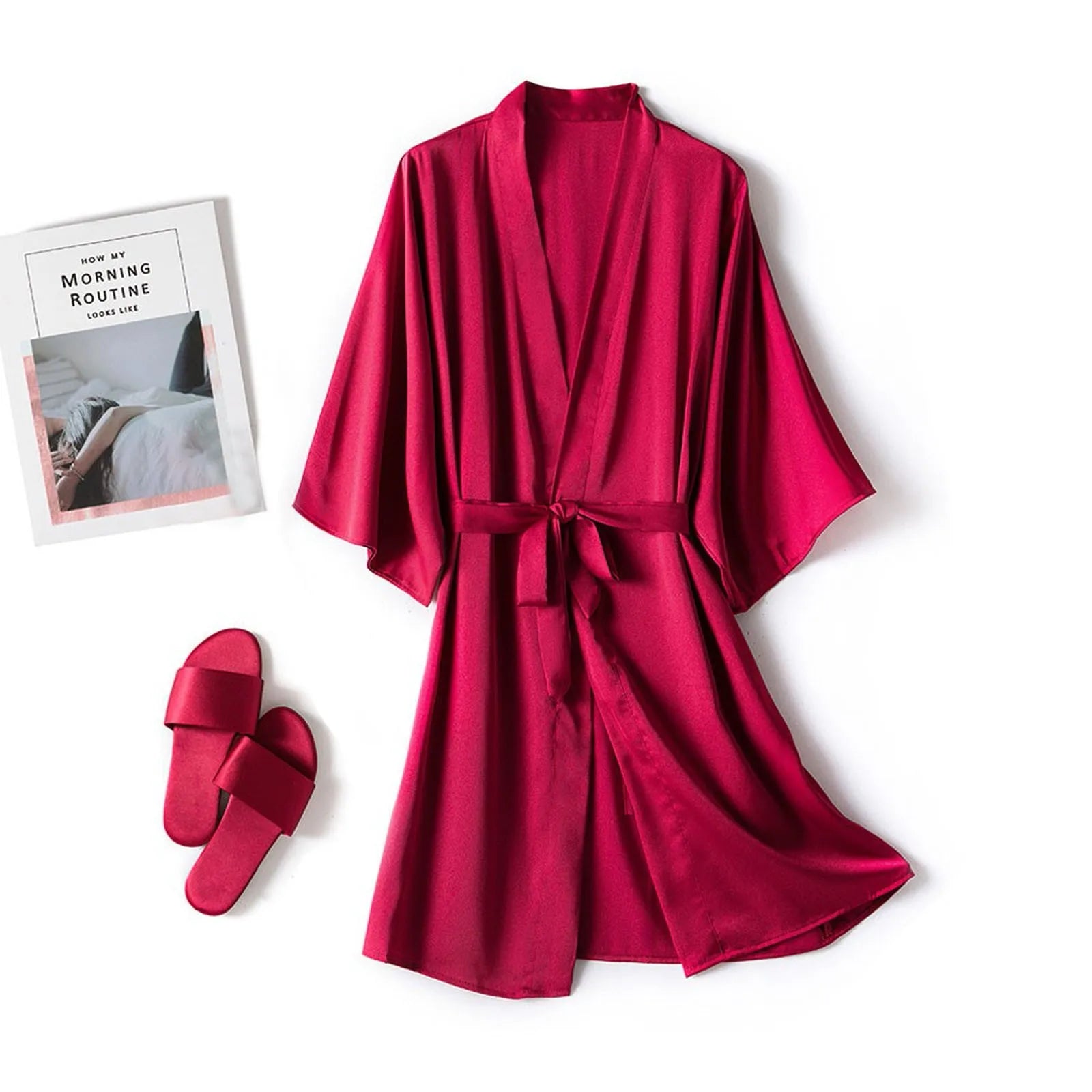 Women Satin Robe Set