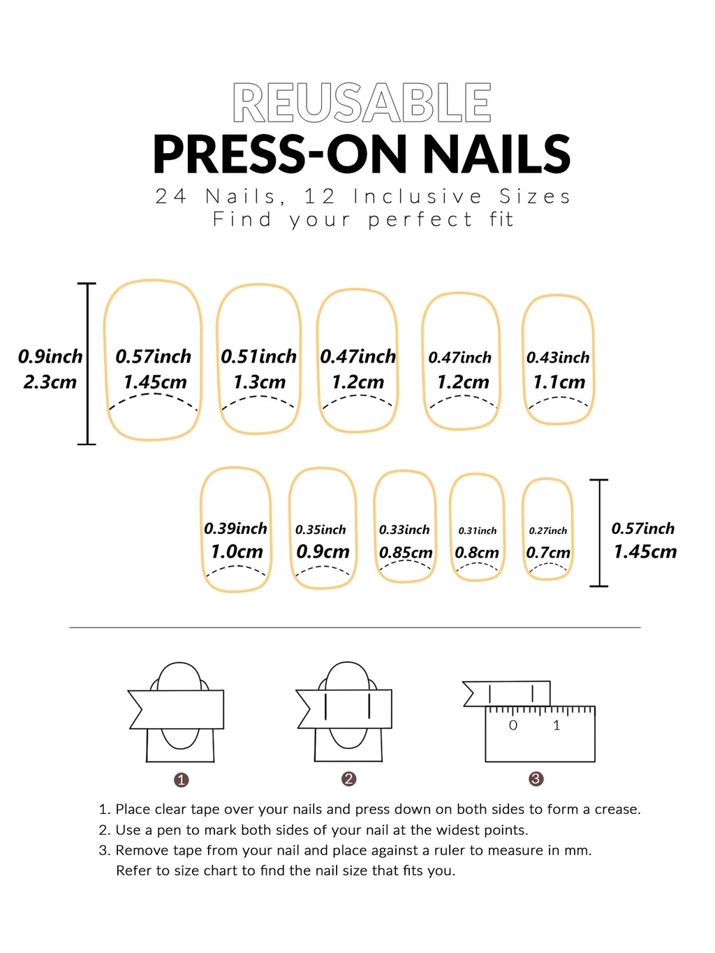 Press On Nails "24PCS"