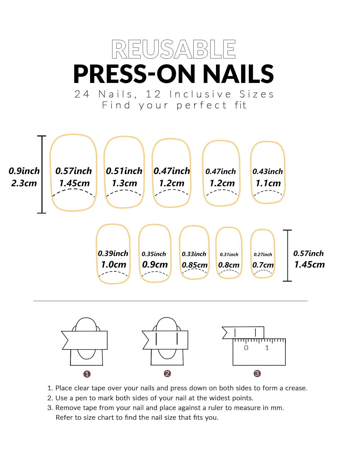 Press On Nails "24PCS"