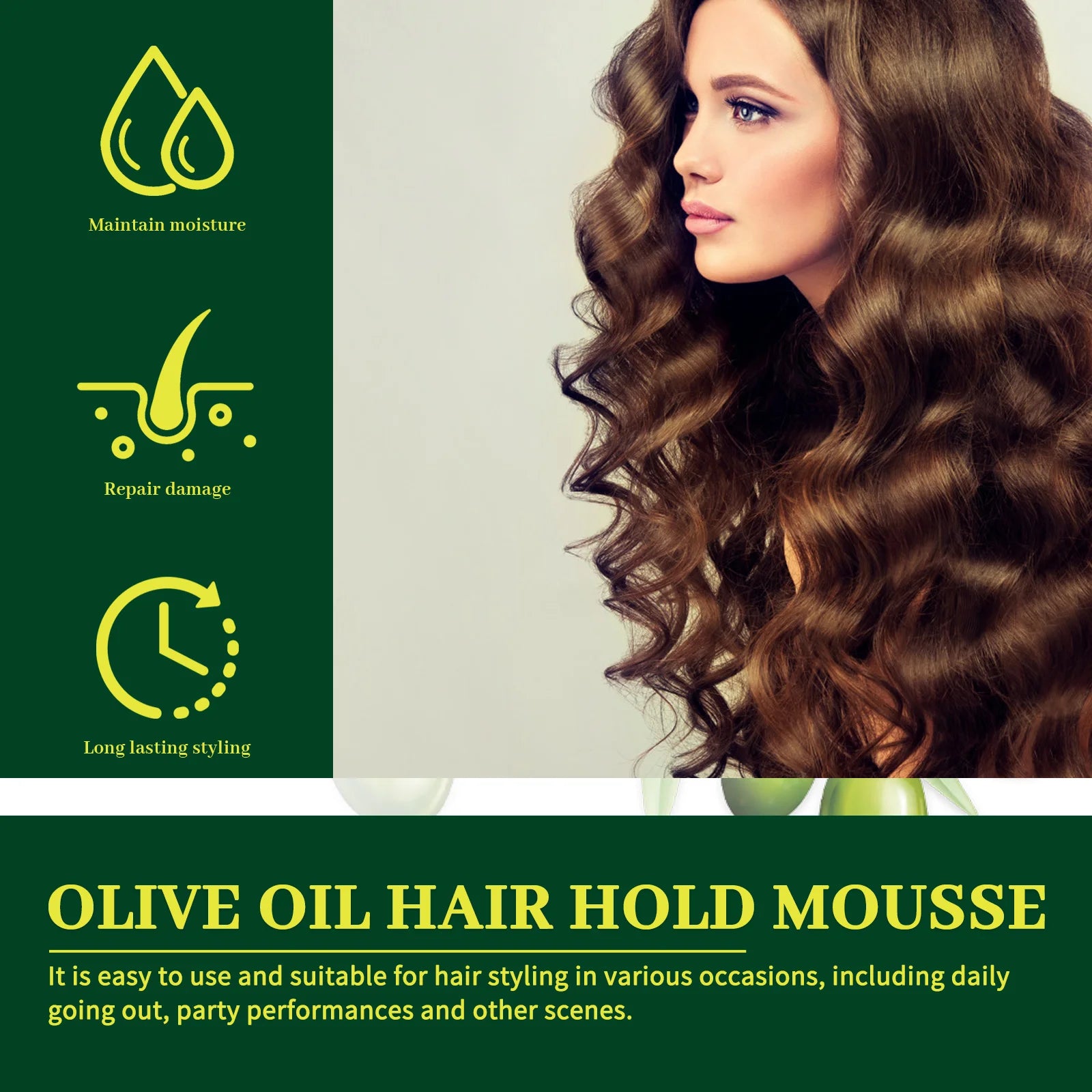 Olive Oil Hair Styling Mousse