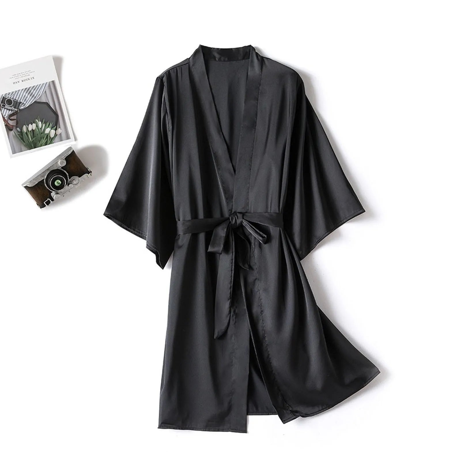 Women Satin Robe Set