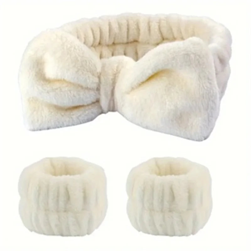 Skincare Headband & Wristband Set 3pcs