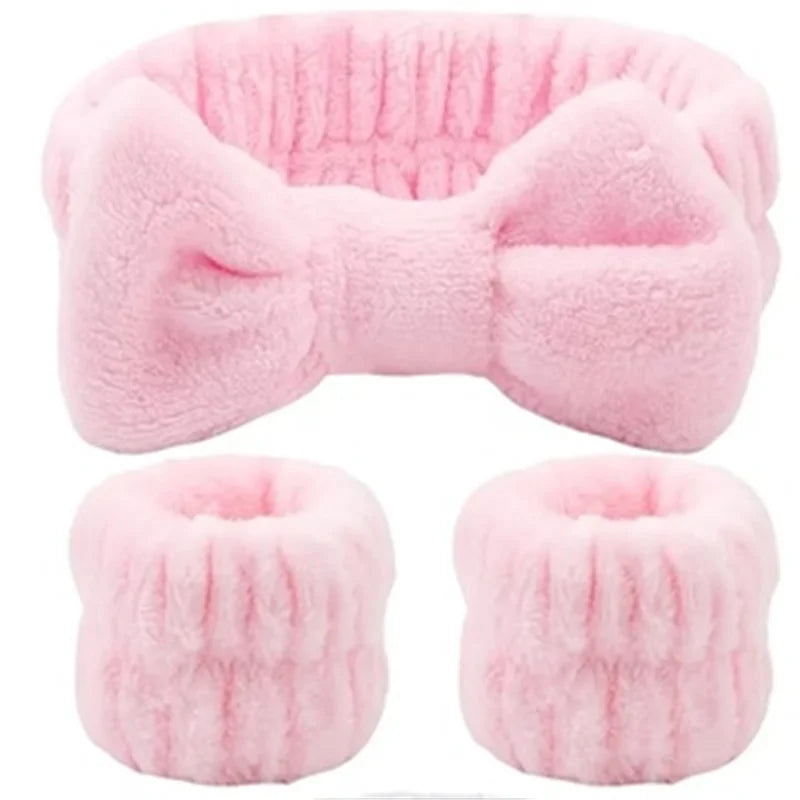 Skincare Headband & Wristband Set 3pcs