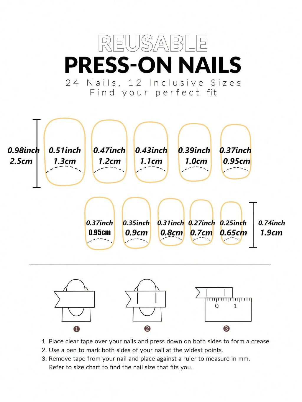 Press On Nails "24PCS"