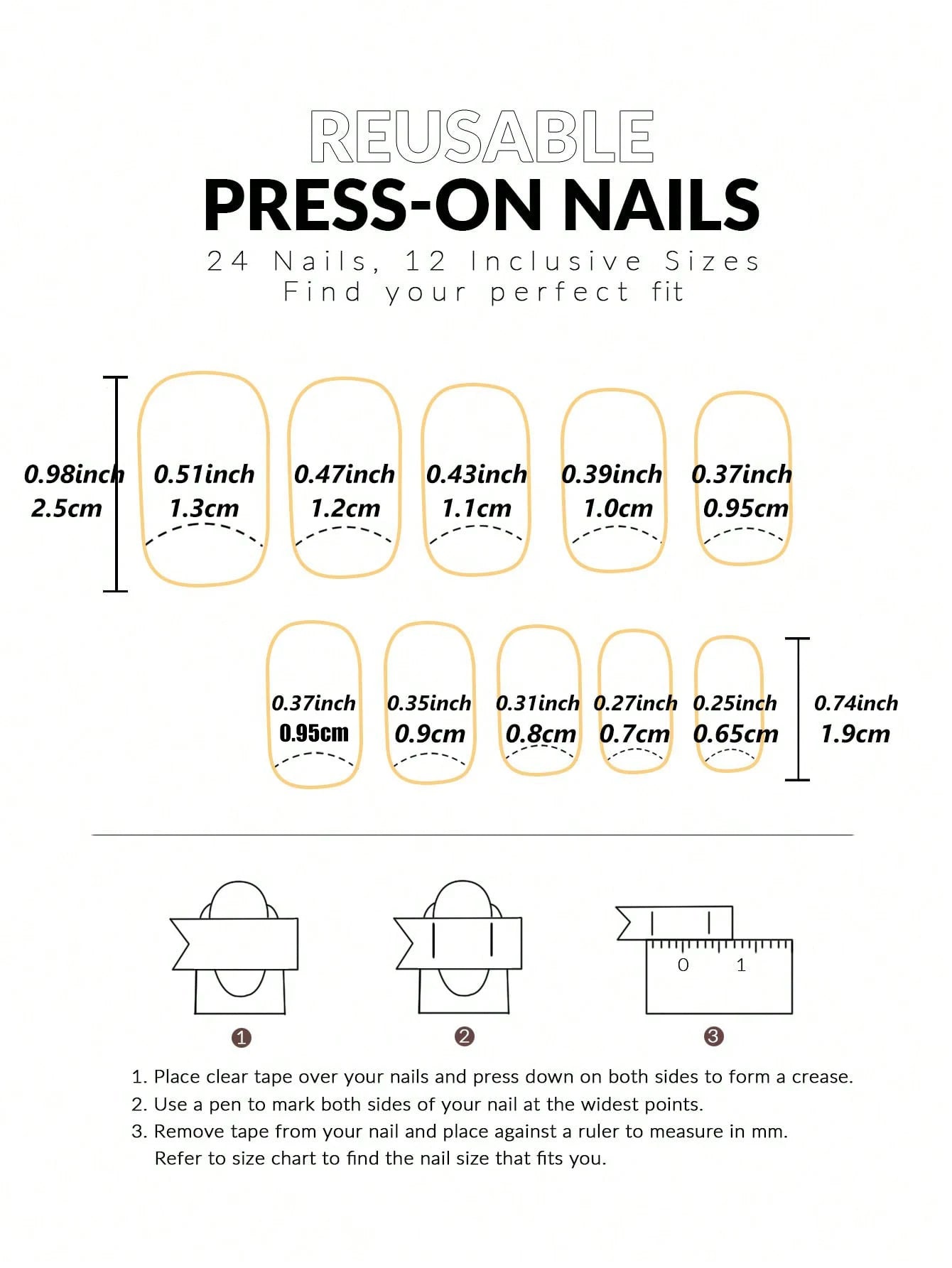 Press On Nails "24PCS"