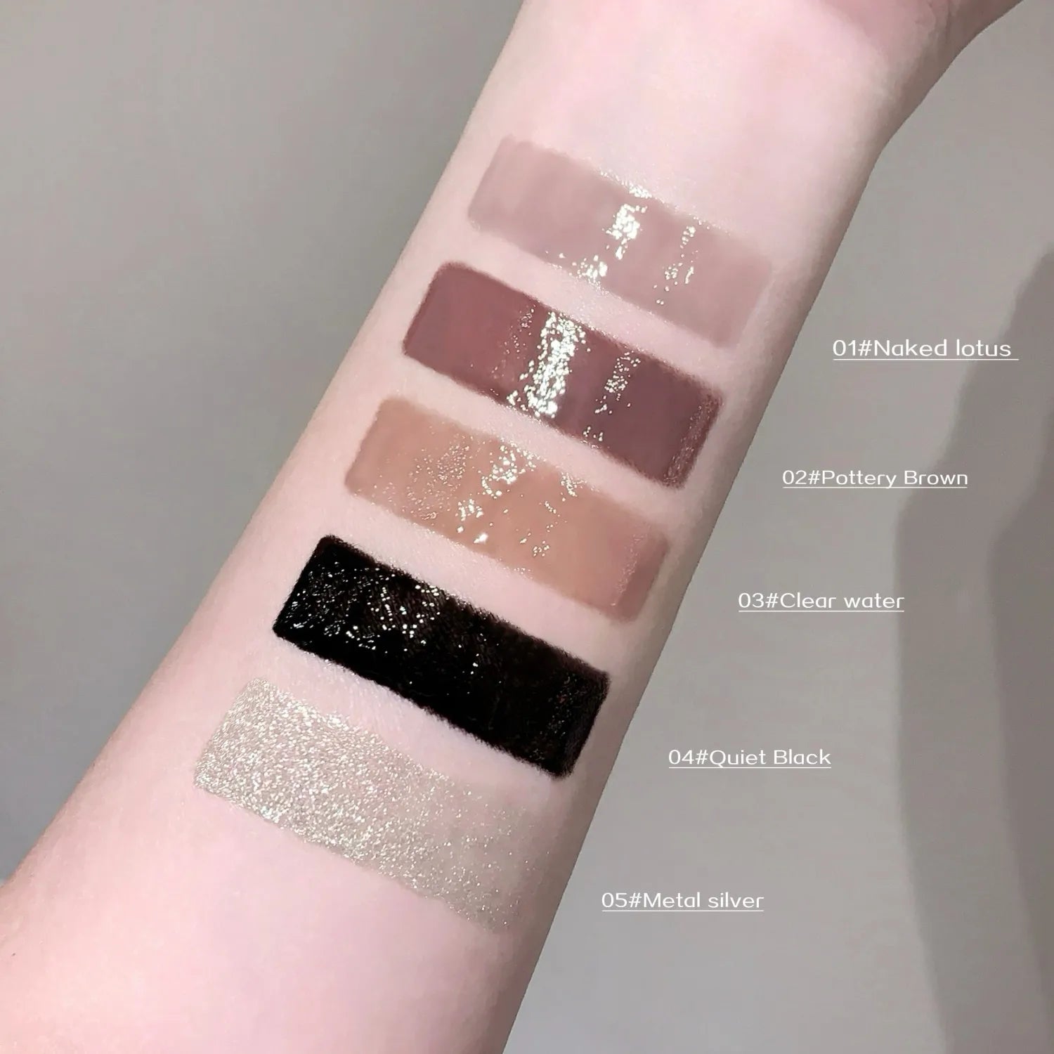 SHAQINUO  Black Silver Gray Lip Gloss