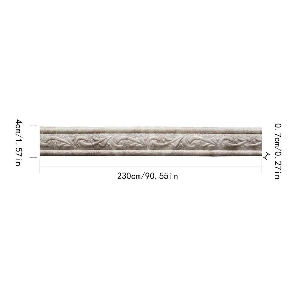 2.3m/Roll 3D Self-Adhesive Vinyl Wall Trim