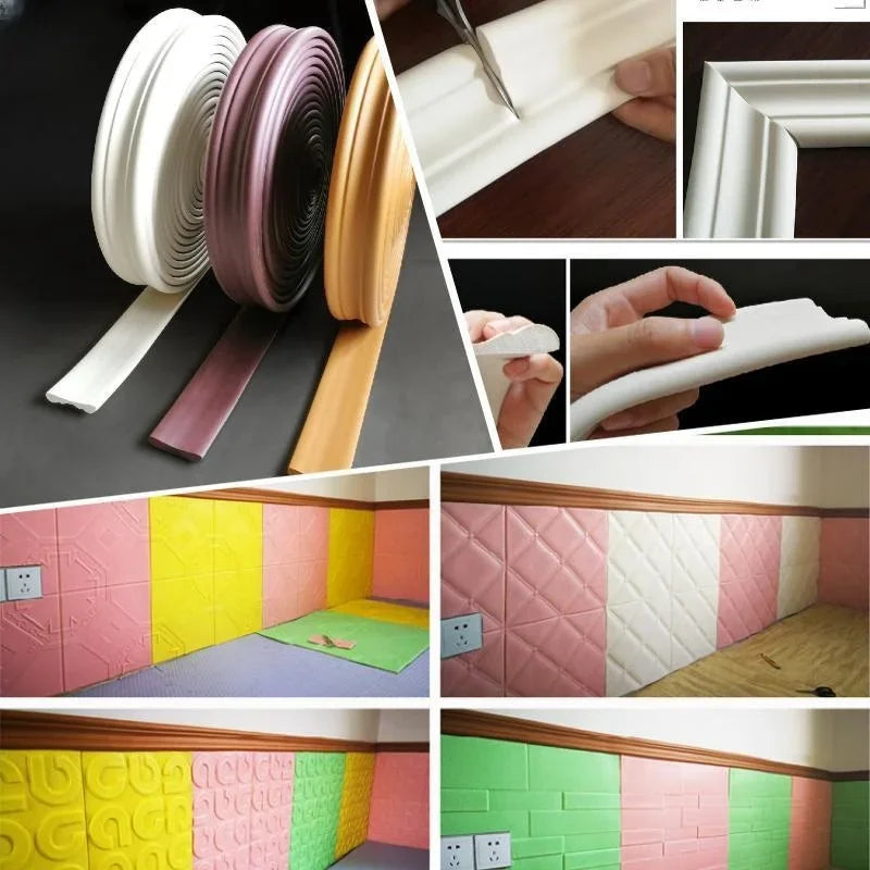 5M/Roll 3D Wall Molding Trim Line