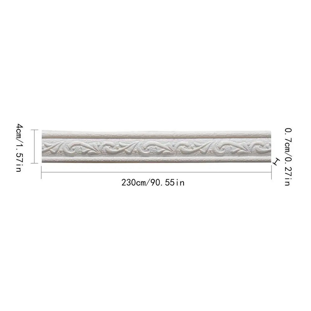 2.3m/Roll 3D Self-Adhesive Vinyl Wall Trim
