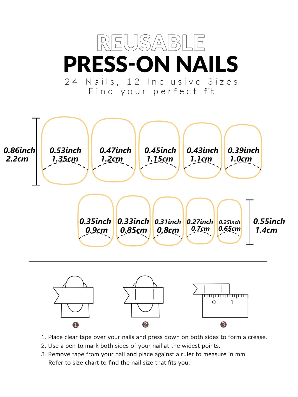 Press On Nails "24PCS"