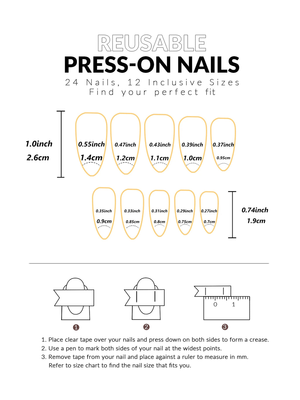 Press On Nails "24PCS"