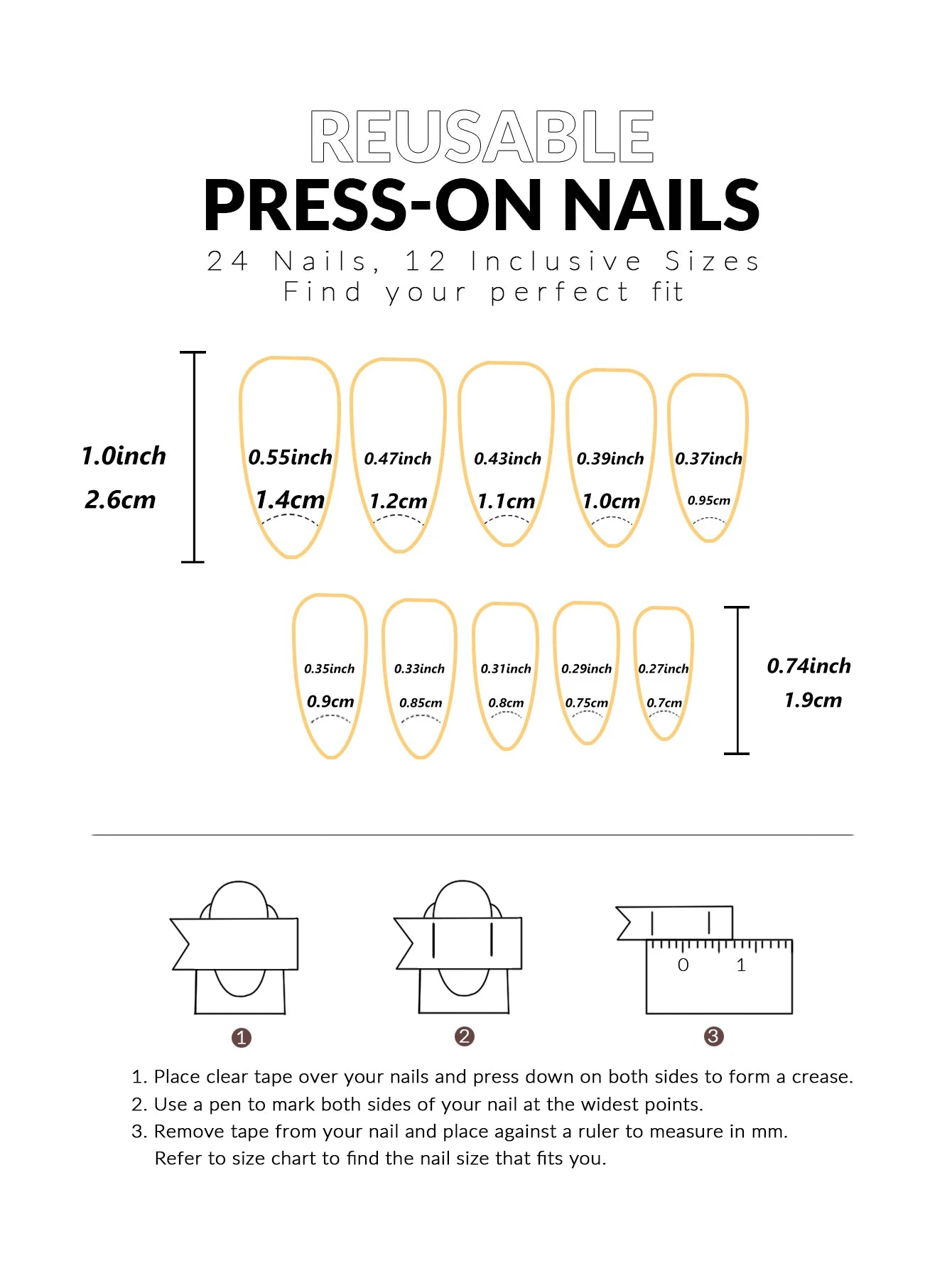 Press On Nails "24PCS"