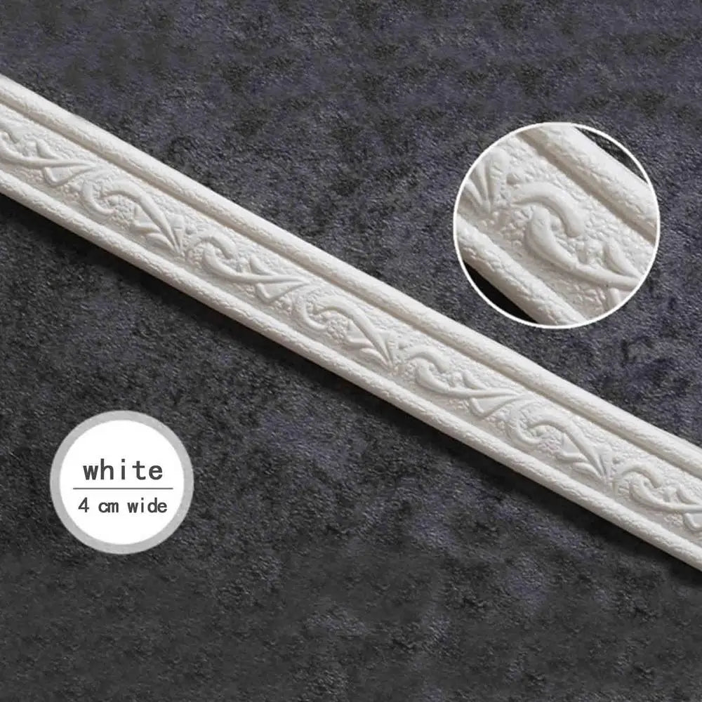 2.3m/Roll 3D Self-Adhesive Vinyl Wall Trim