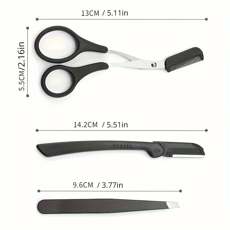 Eyebrow Kit "Stainless Steel, 3pcs"