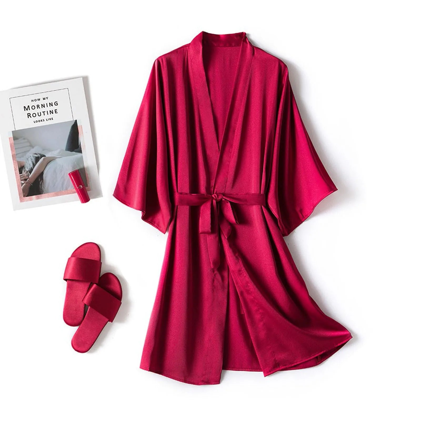 Women Satin Robe Set