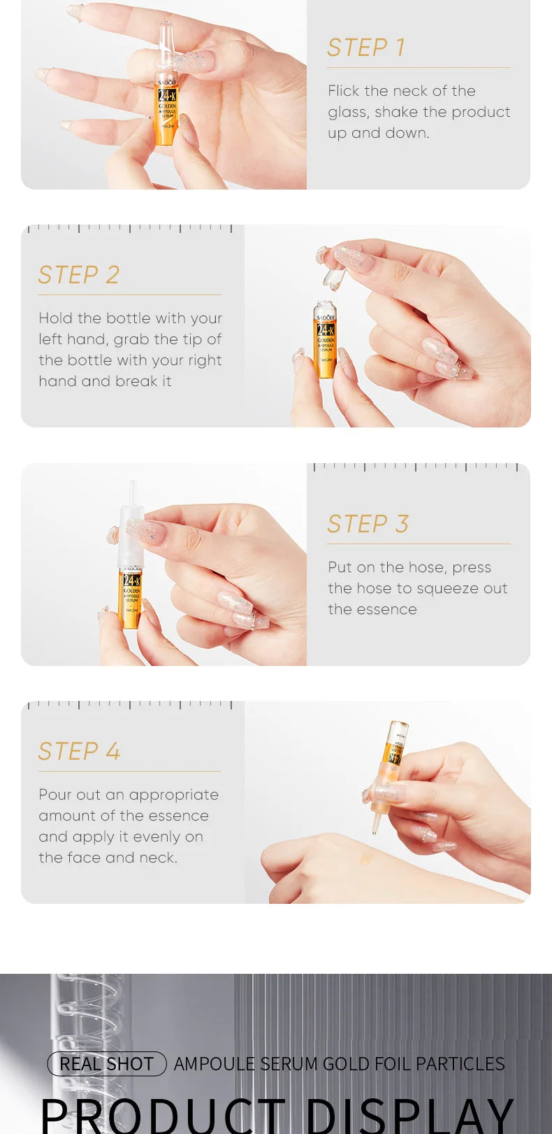 Vitamin C 24K Gold Hyaluronic Acid Serum "7pcs/Kit"