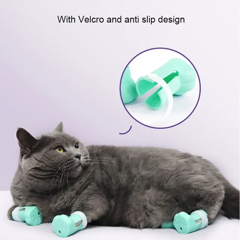 Anti-scratch Cat Foot Cover Shoes "4Pcs/Set"