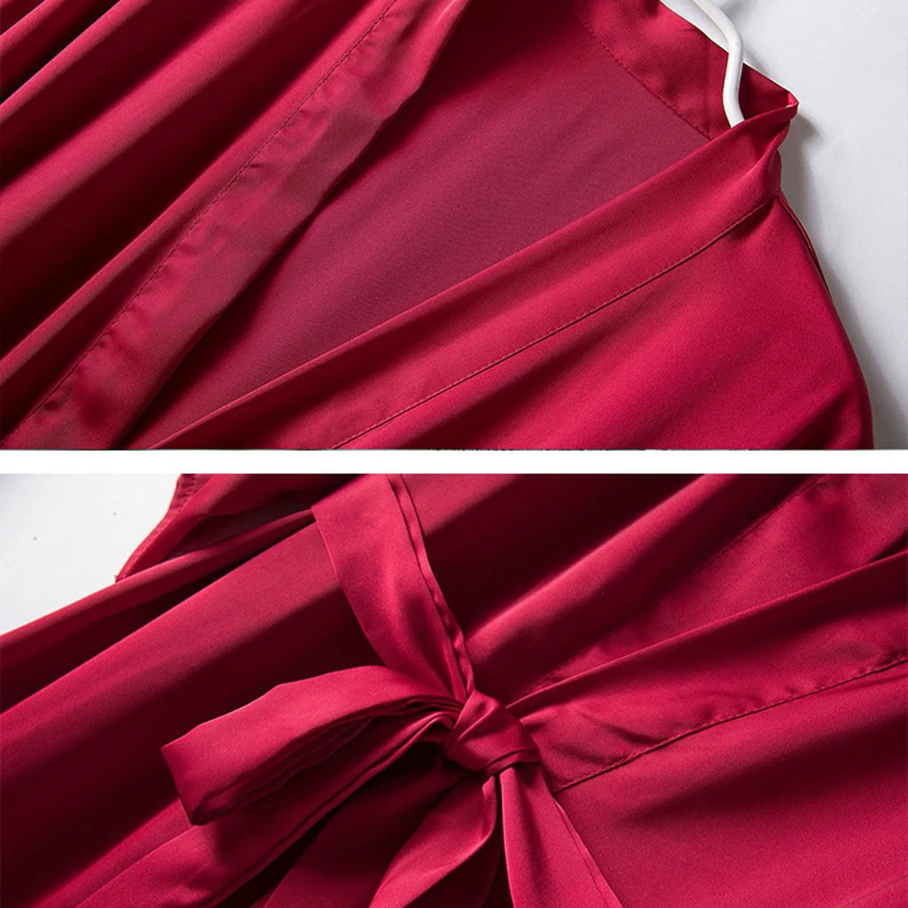 Women Satin Robe Set