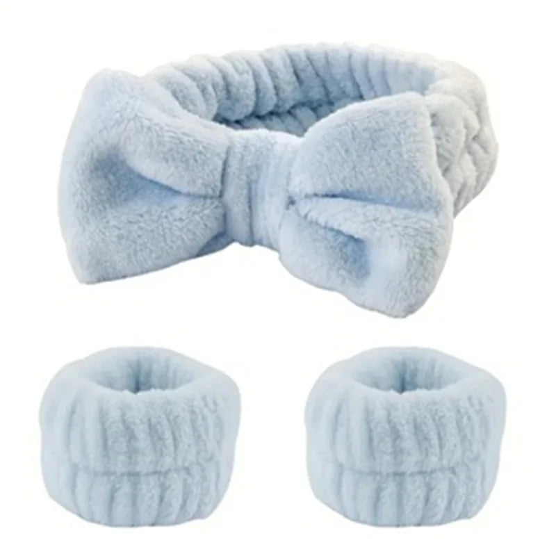 Skincare Headband & Wristband Set 3pcs