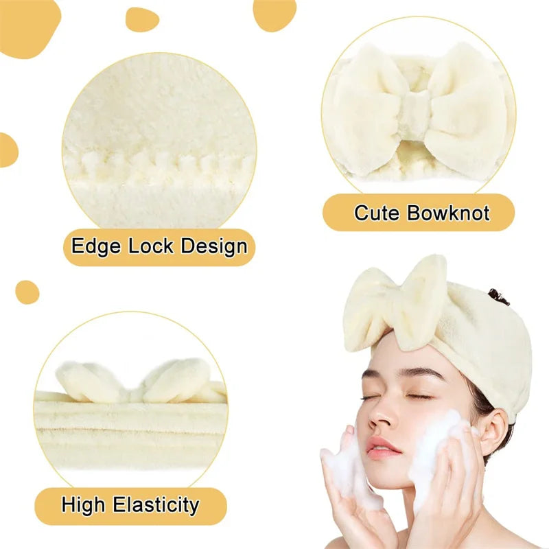 Skincare Headband & Wristband Set 3pcs