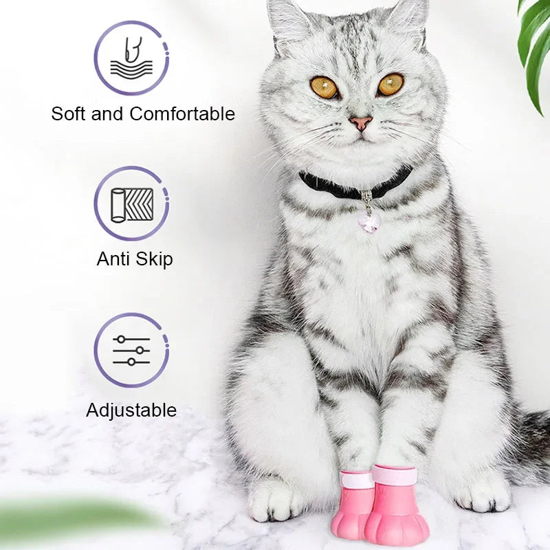 Anti-scratch Cat Foot Cover Shoes "4Pcs/Set"