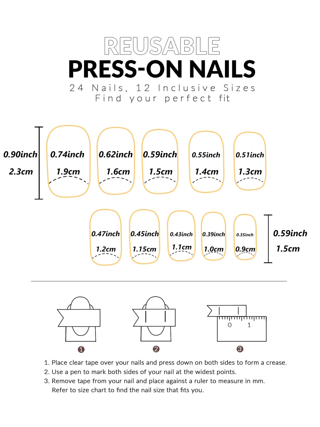 Press On Nails "24PCS"