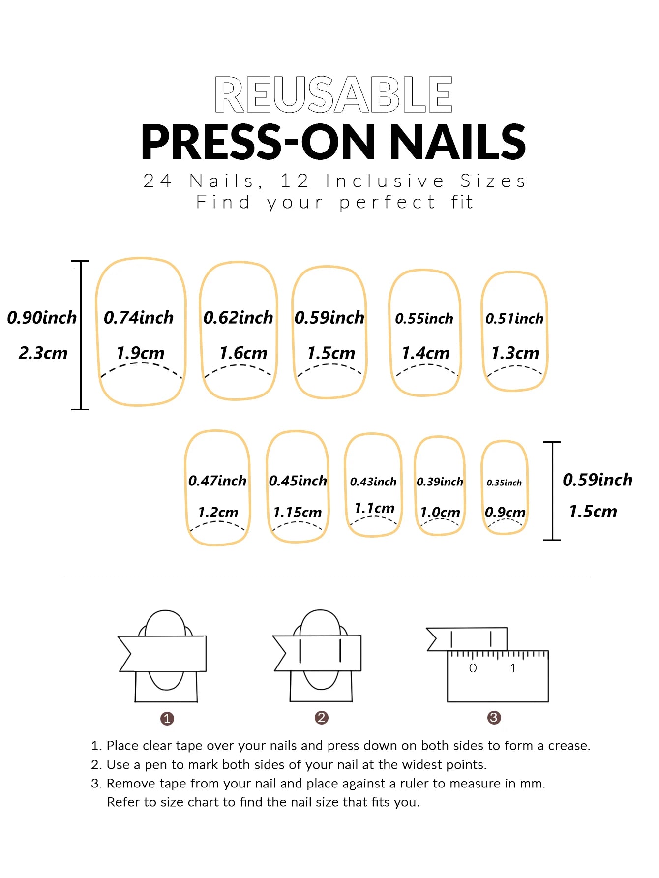 Press On Nails "24PCS"