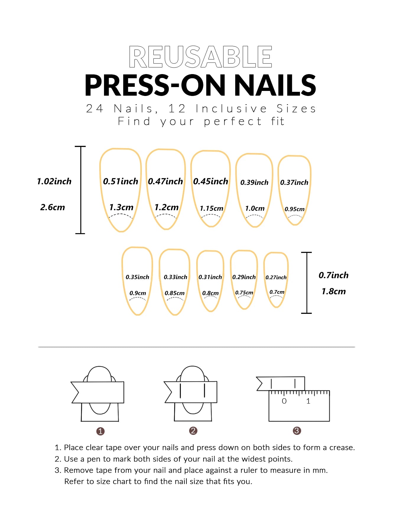 Press On Nails "24PCS"