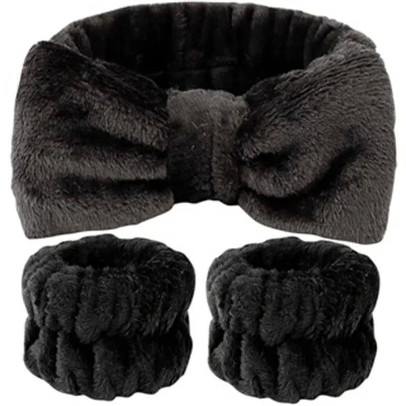Skincare Headband & Wristband Set 3pcs