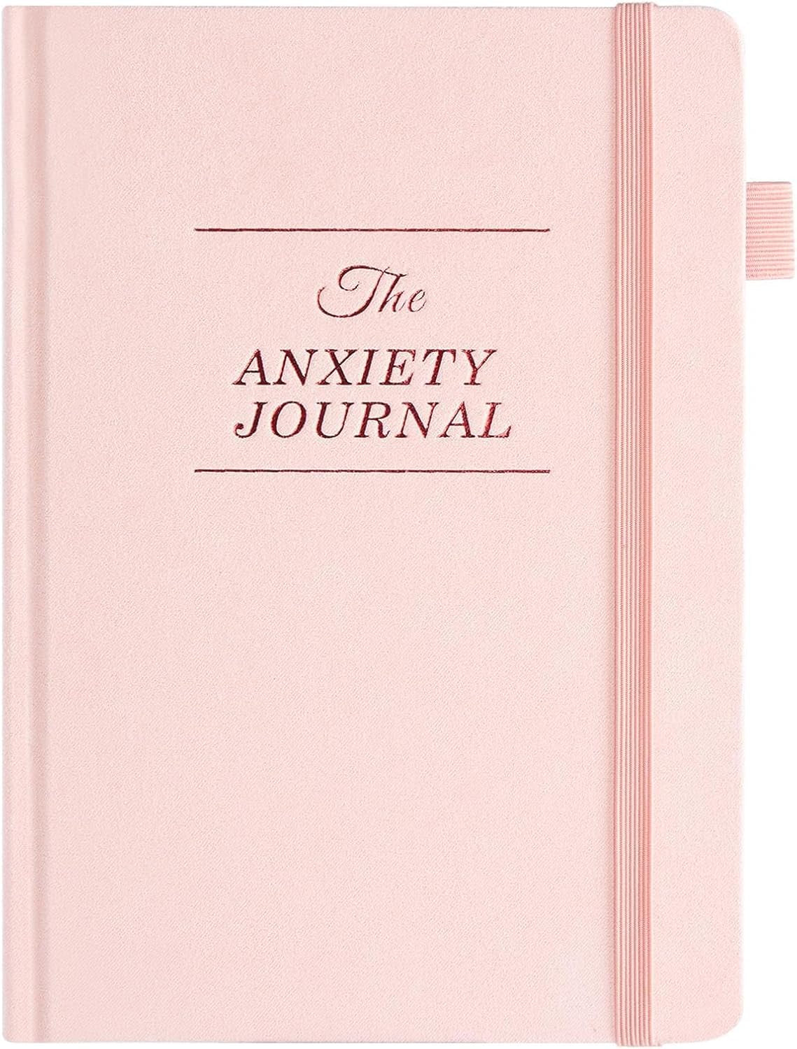 Guided Anxiety Journal – Guided CBT Journal with Prompts for Self Care & Stress Relief, Cognitive Behavioral Therapy Mental Health Journal – Wellness Gifts for Women Men(A5 Pink)